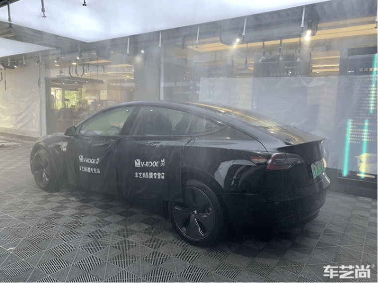 特斯拉Model 3施工威固隔熱膜案例