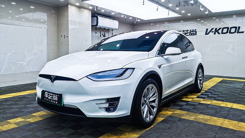 特斯拉Model X施工威固V70+V40隔熱膜，效果如何？