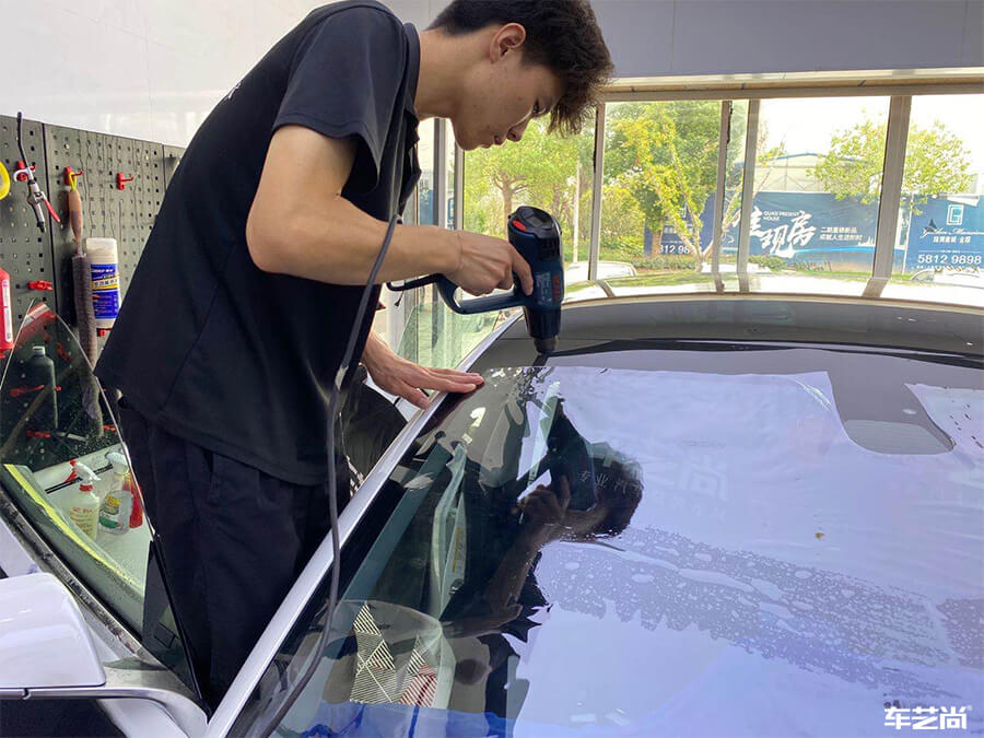 特斯拉Model 3施工威固隔熱膜施工案例分享（5）