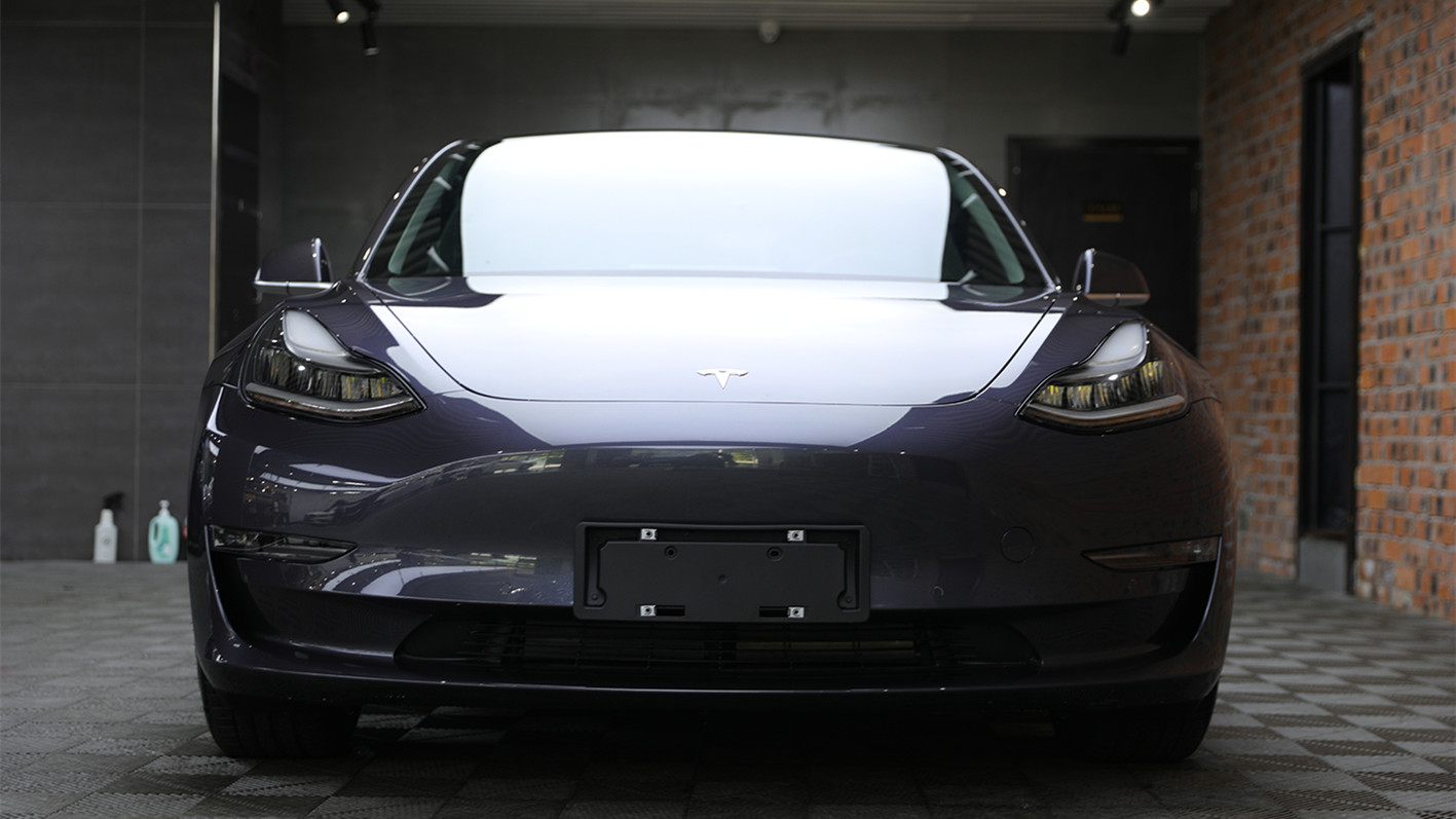 特斯拉Model 3施工威固漆面保護(hù)膜案例分享