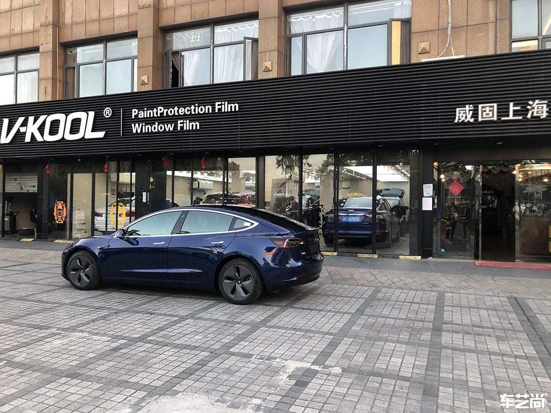 特斯拉Model 3施工威固隔熱膜案例分享（14）