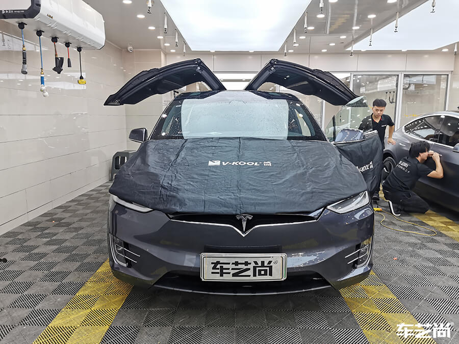 特斯拉Model X施工威固隔熱膜，案例展示（1）