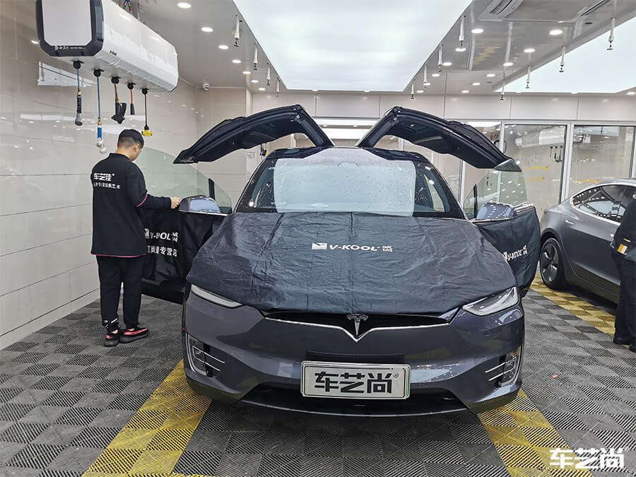 特斯拉Model X施工威固隔熱膜，案例展示（2）