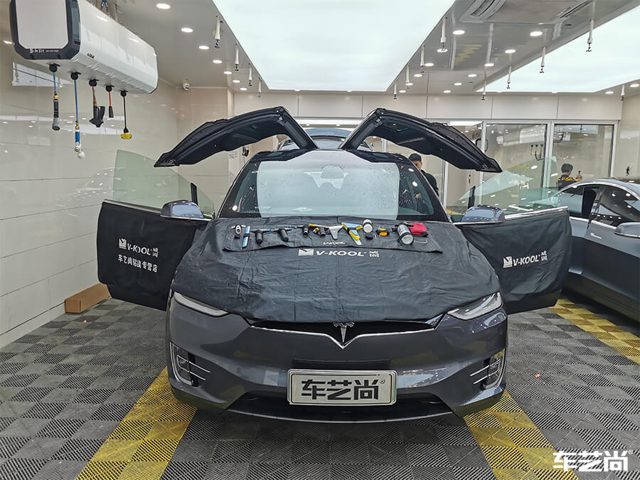 特斯拉Model X施工威固隔熱膜，案例展示（4）