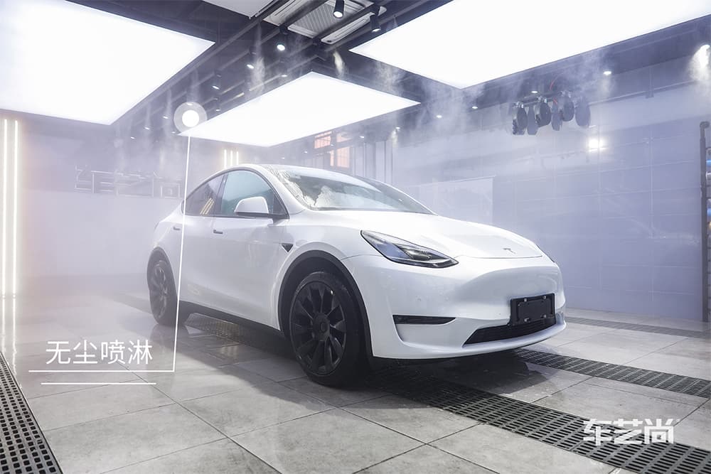 特斯拉ModelY白色施工威固漆面保護膜過程及效果展示（圖二）