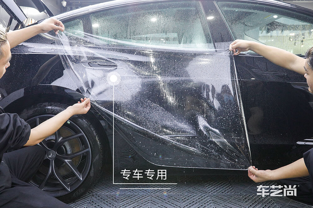 特斯拉Model 3施工威固漆面保護膜過程展示（七）