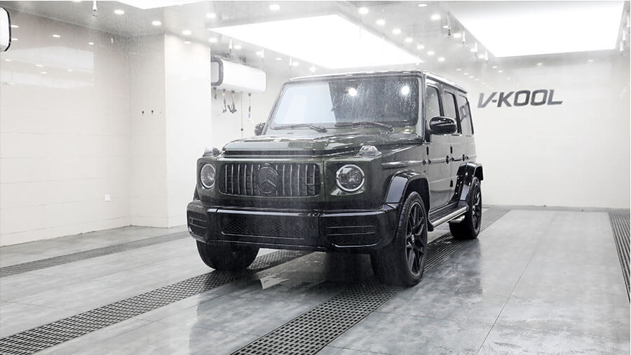 奔馳g63軍綠色施工威固隱形車(chē)衣（圖1）